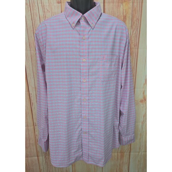 Southern Tide Intercoastal Pink Check Performance Shirt XL - Picture 1 of 7
